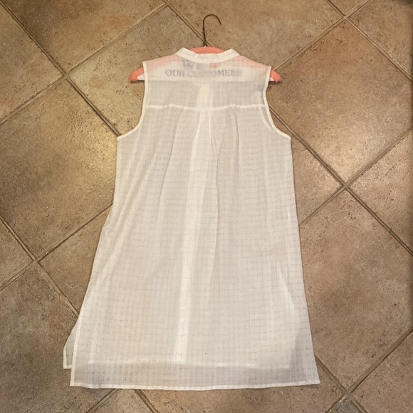 Eileen Fisher white sheer button down tunic size small - Picture 2 of 5